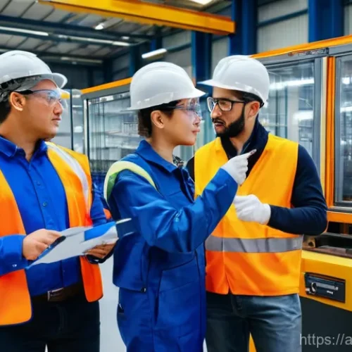 Home 21 산업안전기사와 전기안전관리자의 협업 - **Prompt:** A diverse group of professional industrial workers, men and women of various ethnicities...