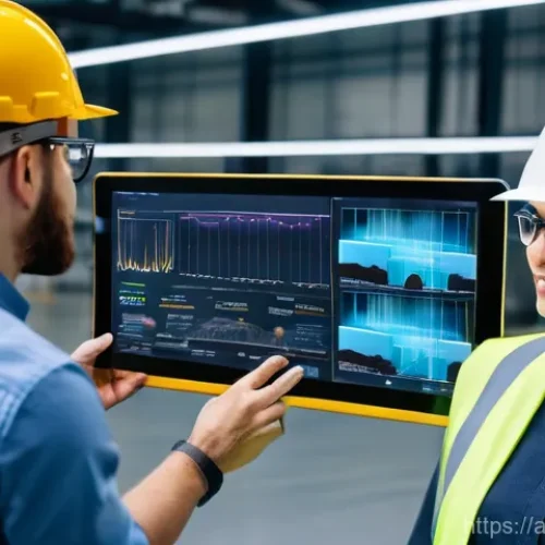 Home 20 산업안전 분야 이직 성공 사례 - **Prompt:** A vibrant and bustling modern industrial facility or a high-tech office environment in a...