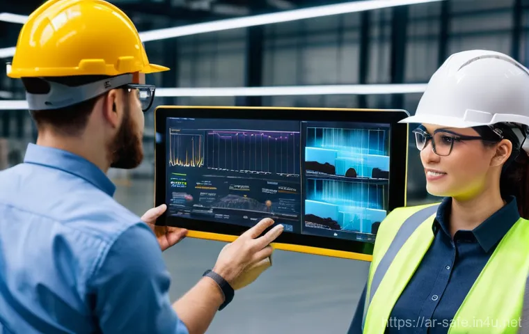 산업안전 분야 이직 성공 사례 - **Prompt:** A vibrant and bustling modern industrial facility or a high-tech office environment in a...