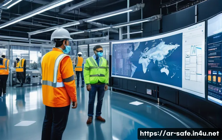 산업안전분야 최신 기술 트렌드 - **Prompt:** A state-of-the-art smart factory interior, bustling with activity but immaculately clean...