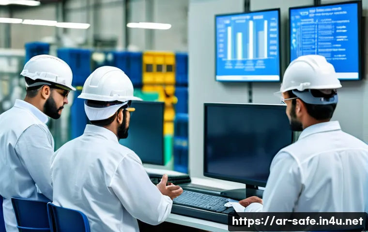 산업안전기사와 건강 진단 프로그램 - A diverse group of industrial workers in a modern Middle Eastern factory setting, wearing appropriat...